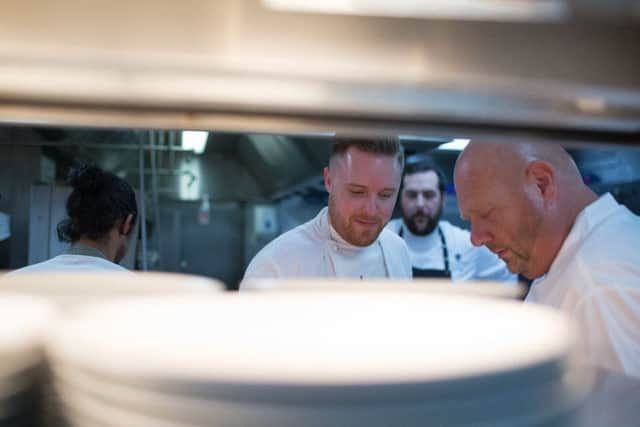 2013 MasterChef: The Professionals winner Steven Edwards (centre), is one of the five chefs on the line-up. Photograph: Nick Harvey