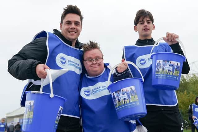 Albion in the Community volunteers collecting donations during the Premier League match  between Brighton and Hove Albion and Everton on October 26, Paul Hazlewood. BHA-1920