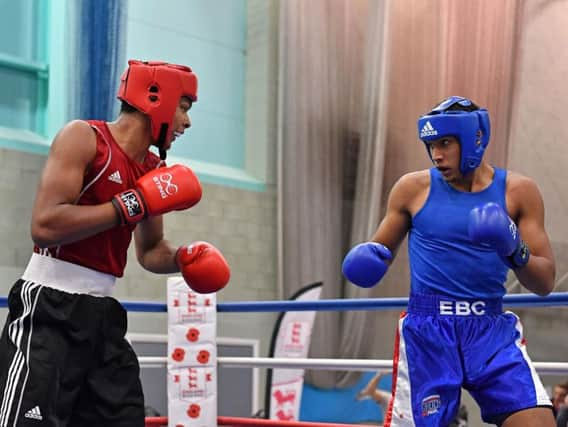 Eastbourne's Billy Hipperson (right) takes on Connor Young. All pictures courtesy of Paul Hipperson