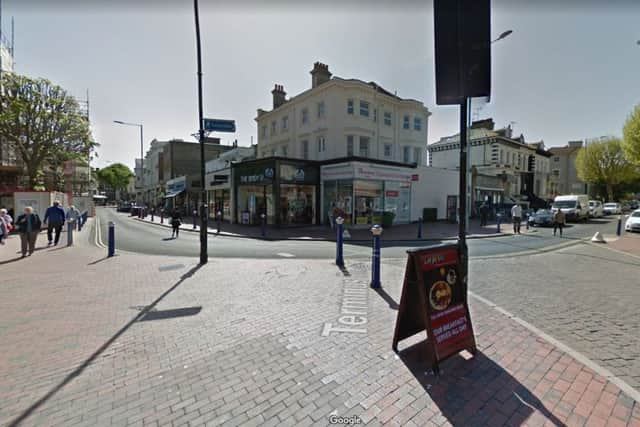 The plans would see this section of Terminus Road, between Bolton Road and Langney Road, pedestrianised (image by Google)