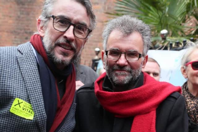 Steve Coogan with Peter Chowney in Hastings. Picture: Roberts Photographic