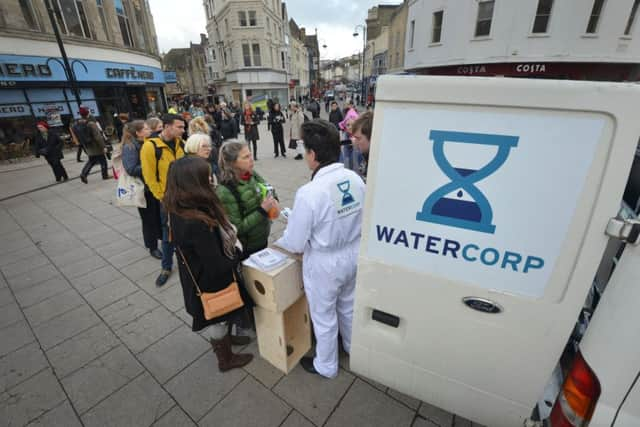 Extinction Rebellion in Hastings for a demo about water rationing