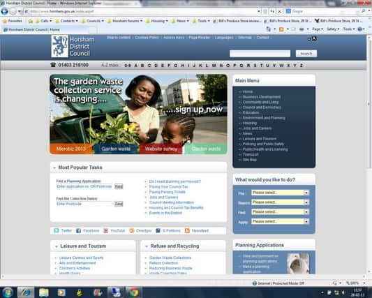 Horsham District Council's website