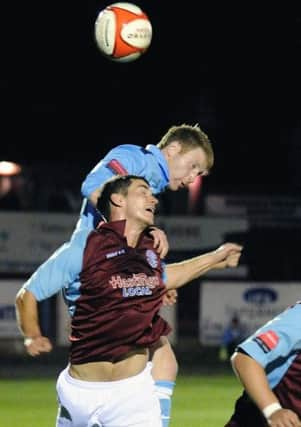 Hastings United action at Pilot Field. Hastings V Kingstonian.13.09.11.Picture by: TONY COOMBES PHOTOGRAPHY