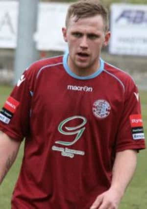 Sam Adams gave Hastings United a deserved half time lead against Hendon. Picture by Terry S. Blackman