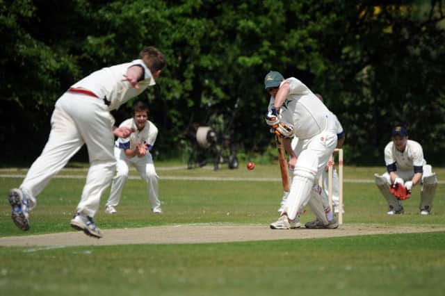 Ansty v Lindfield (batting). Kevin Chamberlain (batting), Jack Palser (bowling)