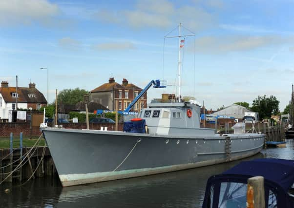 Film company setting up for the filming of Monuments Men, Rye. 5/6/13
This boat might not be part of the film. Need to check.