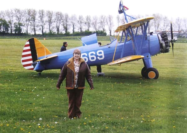 Ann Brett about to do the wing walk for St Wilfrid's Hospice