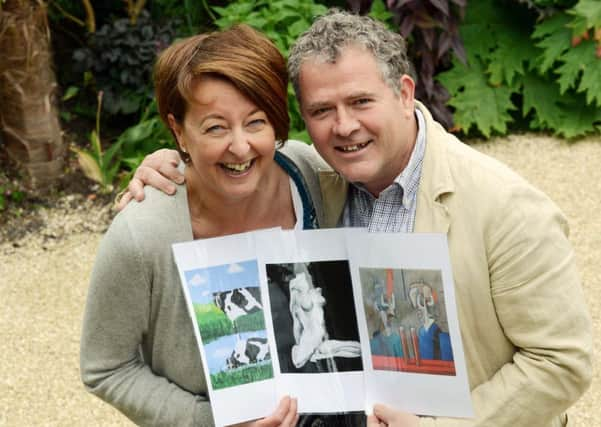 James Stewart, of the Gallery Trail, and Samantha Walker, of Arundel Brewery, with the winning designs