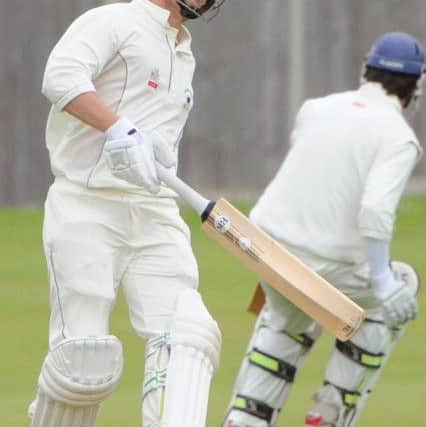 JPCT 150613 Roffey (batting ) v Chichester. Dan Smith left and Alex Southen. Photo by Derek Martin