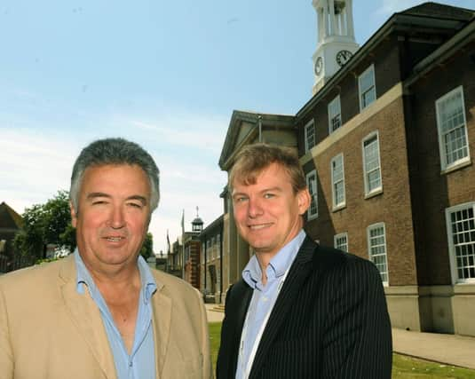 Neil Parkin and Paul Yallop outside Worthing Town Hall