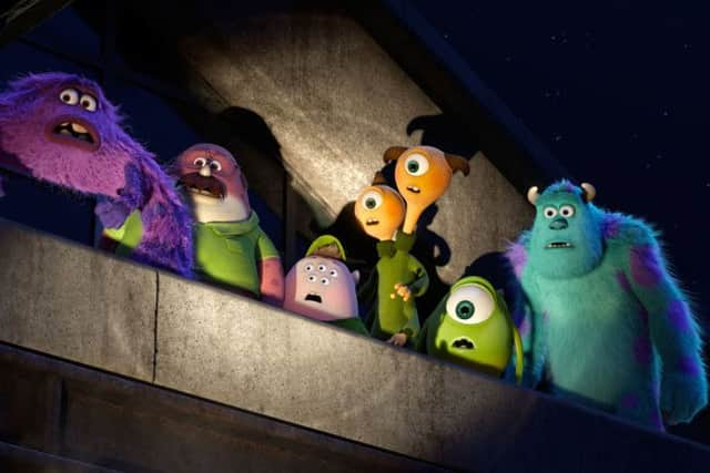 Undated Film Still Handout from Monsters University. Pictured: MIKE and SULLEY amongst other MU monsters. See PA Feature FILM Mirren. Picture credit should read: PA Photo/Disney Pixar. WARNING: This picture must only be used to accompany PA Feature FILM Mirren.