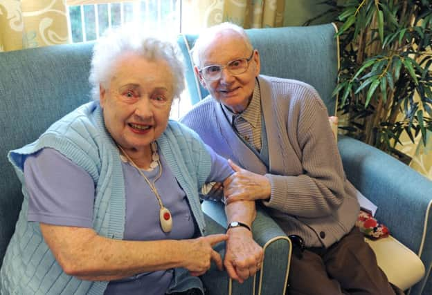 JPCT 071212 Official opening of Leggyfield Court, Saxon Weald's first Extra Care housing development for older people with care and support needs.  Residents Peggy and Peter Ansell. Photo by Derek Martin