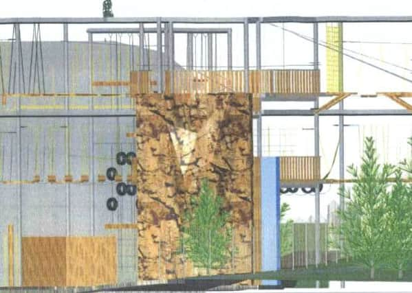 Artist's impression of DC Leisure's planning application for a 'high rope course' at the Pavilions Leisure Centre, Horsham