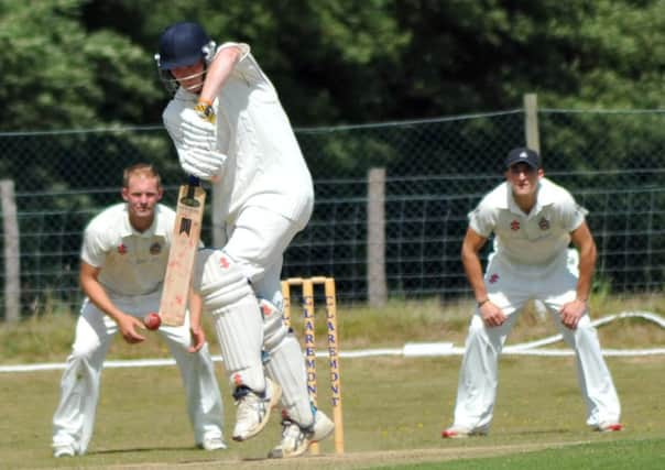 Bradley Payne at the crease for Crowhurst Park against Eastbourne. Picture by Steve Hunnisett (eh32013b)