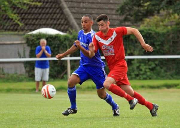 Merv Bhujun - here playing against Steyning - was sent off but BBH still won