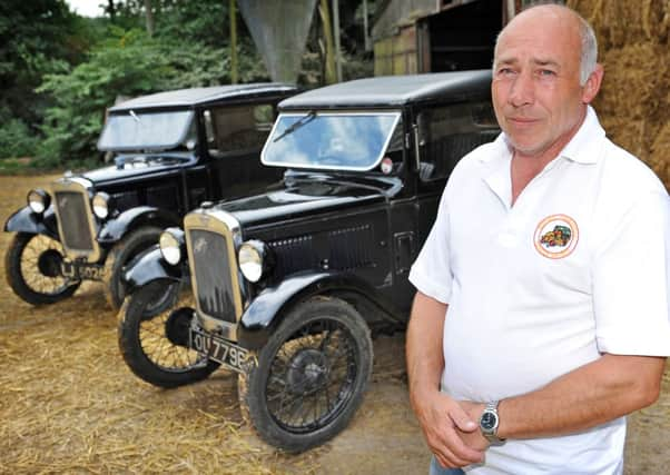 JPCT 230813 S13350348x Paul Lurring, with veteran cars -photo by Steve Cobb