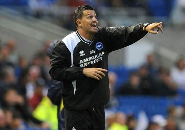 Brighton and Hove Albion Head Coach Oscar Garcia during the pre-season friendly match at the AMEX Stadium, Brighton.