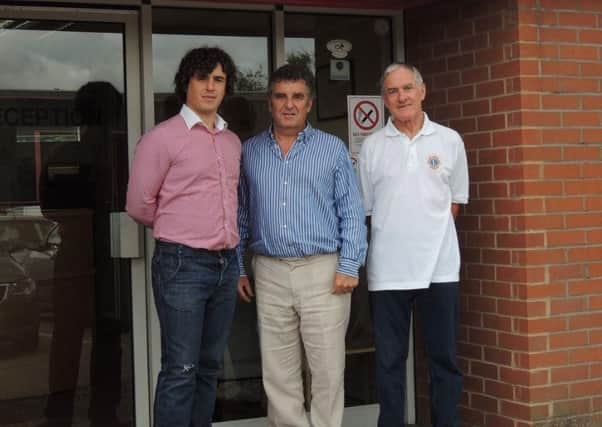 MD Rob Laughton and son Harry with Lion   Andy Spriggs