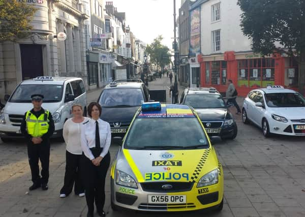 From L-R: PCSO Mitchell, Worthing Neighbourhood Policing Team Rhian Francis, Partnership Co-ordinator, Adur and Worthing Councils Chief Inspector Jo Banks, District Commander, Adur and Worthing