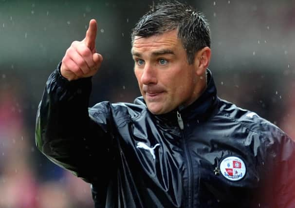 Crawley V Coventry 13-4-13 - Crawley Manager Richie Barker gives orders to his players against Coventry City (Pic by Jon Rigby)