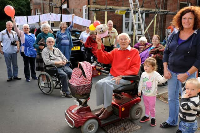 104 year old Norman joins friends at The Yews for his birthday