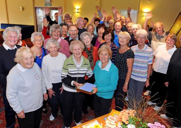 JPCT 141013 S13410986x  Jean Stewart's 90th birthday party. Young At Heart. Holbrook Club, Horsham -photo by Steve Cobb