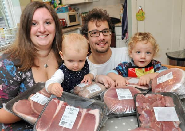 JPCT 231013 "Hambassador" Chris Doney, with his wife Natasha, and children Finley 3 and Florence 1. Photo by Derek Martin