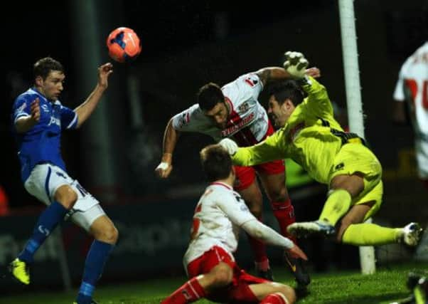 Pompey put pressure on Stevenage. Picture: Joe Pepler