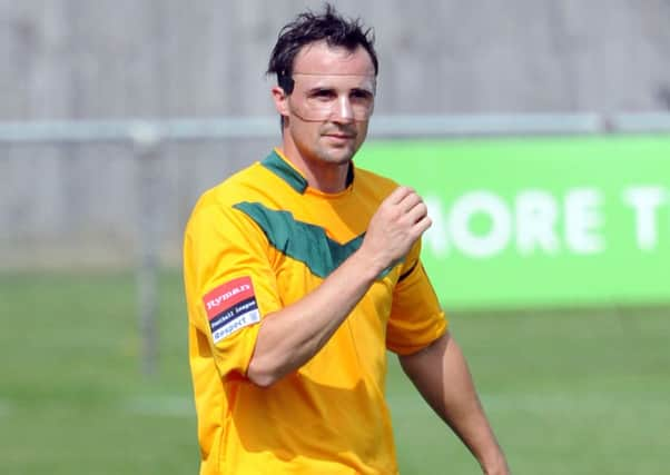 JPCT 18-08-12 S12330455X  FOOTBALL: Horsham v Corinthian-Casuals at Gorings Mead. Gary Charman -photo by Steve Cobb