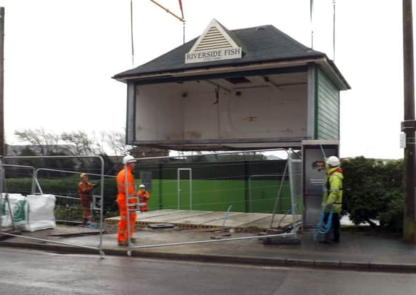 Riverside Fish in Littlehampton being moved by the Environment Agency