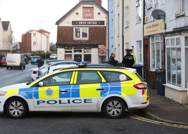 Police on the scene on the corner of Buckingham Street