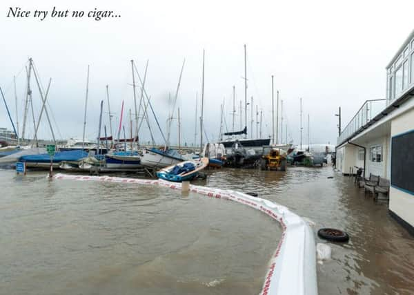 Roy Clarke, of New Road, Shoreham, sent in this picture of Sussex Yacht Club at high tide this lunchtime