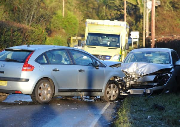 JPCT 140114 RTC involving 3 vehicles on B2133 1 mile east of Adversane. Photo by Derek Martin