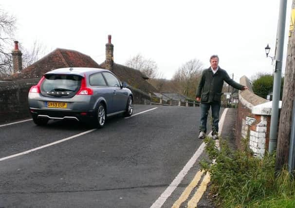 County councillor David Barling at Beeding Bridge