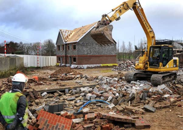 Some of the newly built homes at Chalker's Vale are being demolished.  Pic Steve Robards