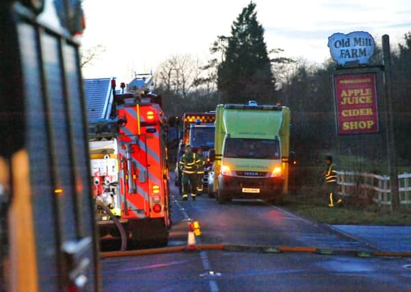 JPCT 230114 House fire, A272 between Cowfold andd Bolney. Photo by Derek Martin