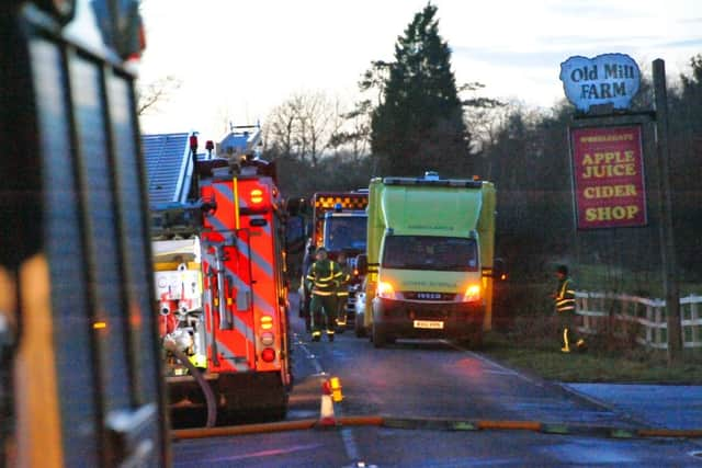 JPCT 230114 House fire, A272 between Cowfold andd Bolney. Photo by Derek Martin