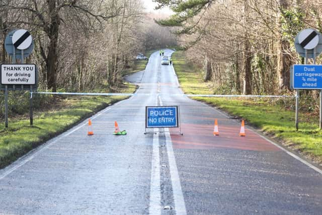 The scene of yesterday's crash (Thursday, January 23) on the A29 Slindon.  PHOTO: Eddie Mitchell