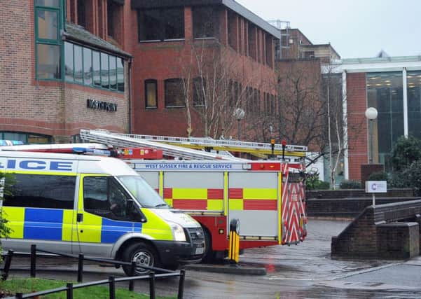 JPCT 310114 Fire at Horsham District Council office Park North. Photo by Derek Martin