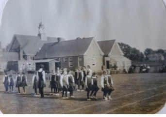 A drill display at the school on May 27, 1915