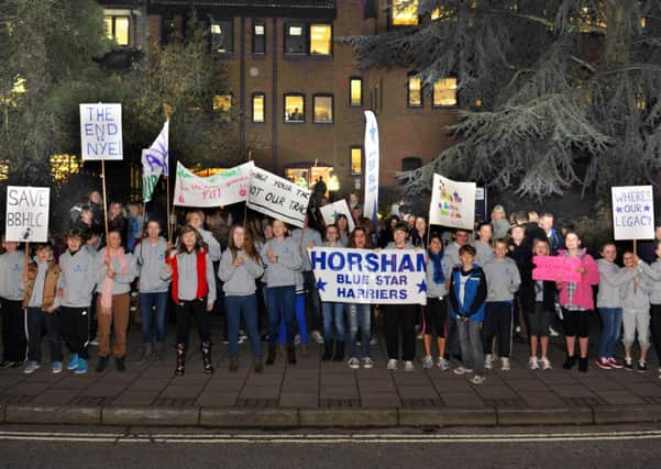 JPCT-24-11-11 S11480280a Horsham District Coucil, Park North, protest Broadbridge Heath Leisue Centre closure -photo by steve cobb