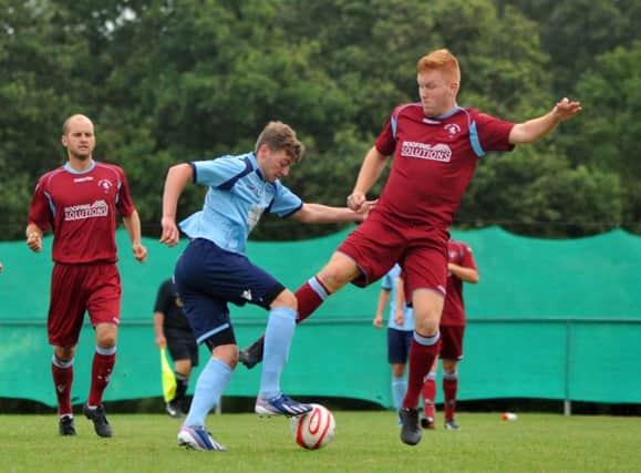 Zack McEniry goes in for a tackle during Little Common's 7-2 win over AFC Uckfield in September