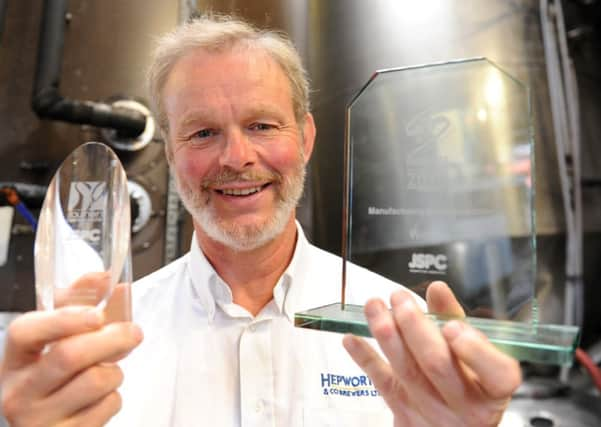 JPCT 071013 Andy Hepworth of Hepworth brewery with Business matters awards. Photo by Derek Martin ENGPPP00320130810105738