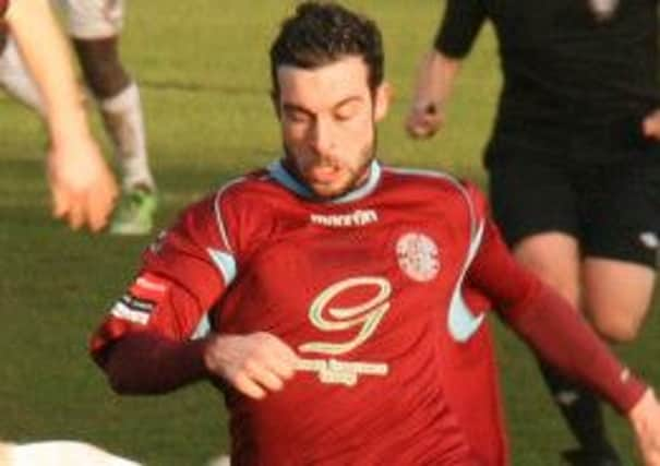 Frankie Sawyer put Hastings United 2-1 up against Eastbourne Town only for two second half goals to condemn them to defeat. Picture by Terry S. Blackman