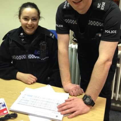 Special constables Laura Marmolejo and Tom Bezants during Operation Manhunt's launch