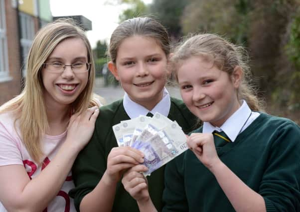 W12903H14  Izzy Scott from Broadwater Cancer Research with Imogen Barber and Amy Saunders