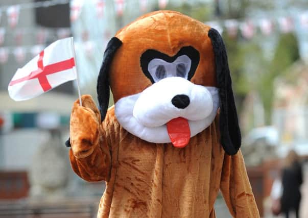 Mid Sussex Marathon mascot at St Georges Day in Burgess Hill on Saturday
