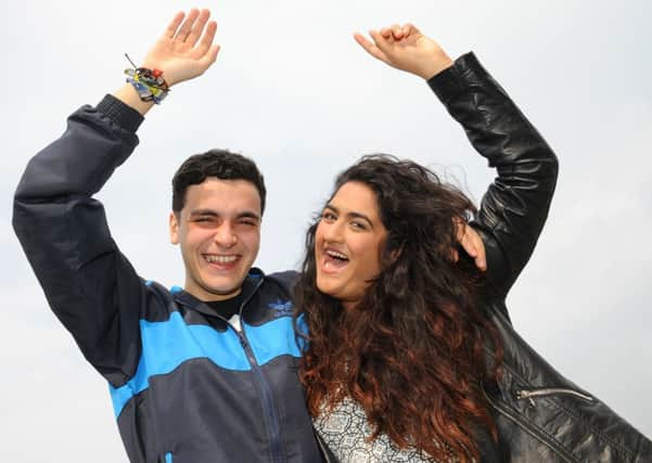 JPCT 280314 James Carlier and Jasminda Sahota - doing bungee jump. Photo by Derek Martin SUS-140328-121048001