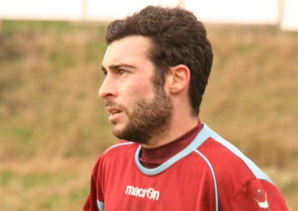 Frankie Sawyer scored a late consolation in Hastings United's 2-1 defeat away to Peacehaven & Telscombe. Picture by Terry S. Blackman